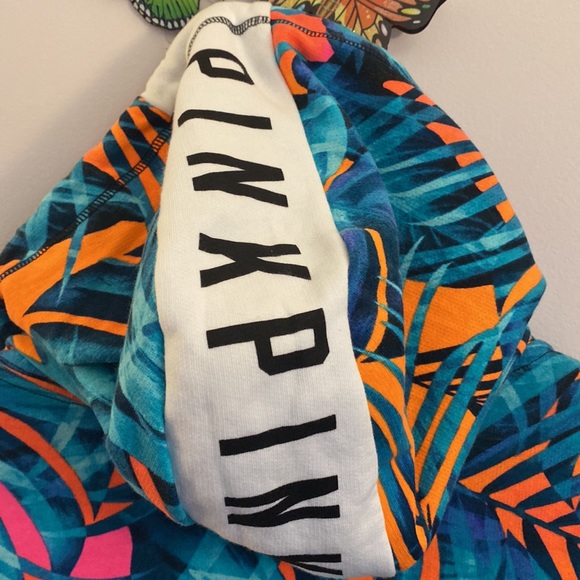 (A4) Victoria’s Secret Tropical print full zip Long-sleeve hooded jacket, Size L - Picture 7 of 9